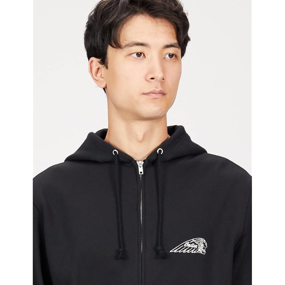 [Indian] Hooded sweatshirt basic zip hoodie head mark logo