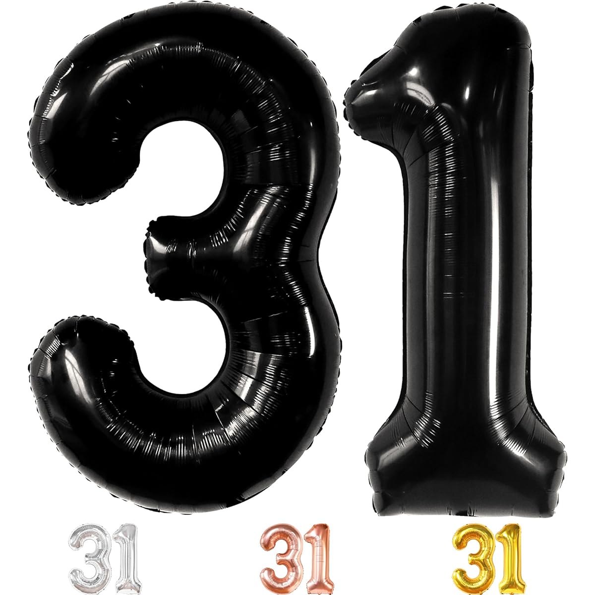 Black Number 31 Foil Balloon