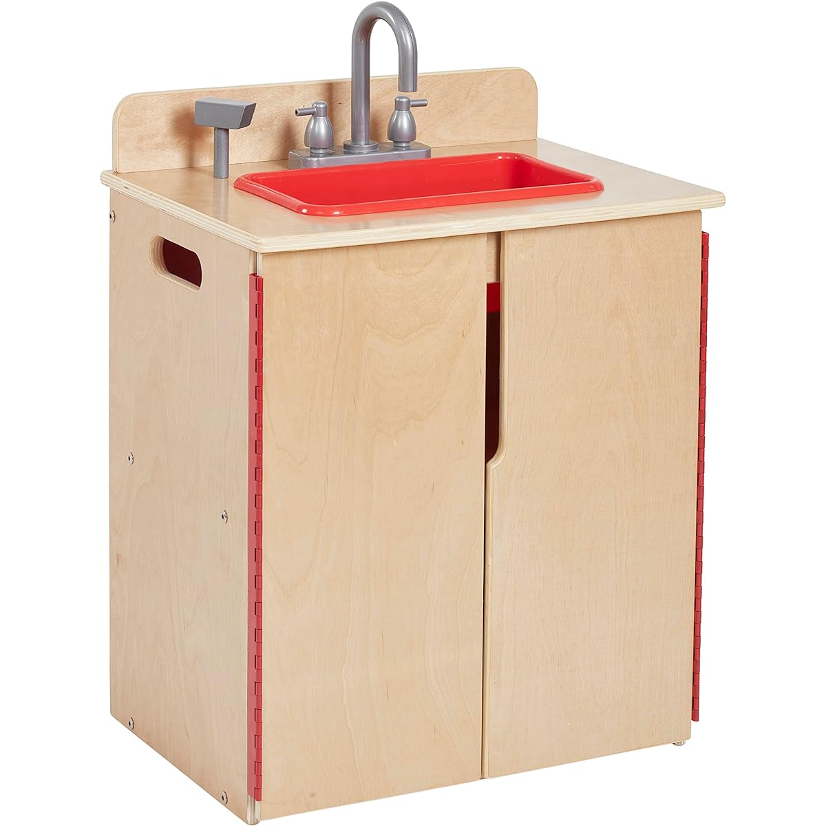 ECR4Kids Play House Kitchen Sink Wooden Playset Natural