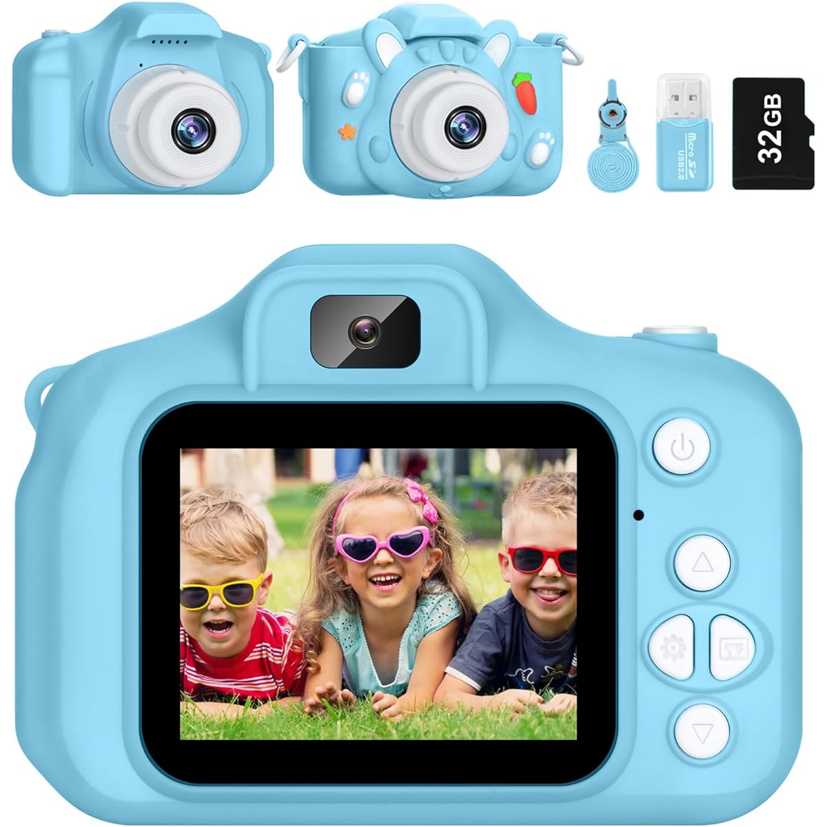 Kids Camera for Boys and Girls, ACIXX Digital Camera for Kids Toy Gift, Toddler Camera Christmas Birthday Gifts for Age 3-12 with 32GB SD Card, Video Recorder 1080P IPS 2 Inch(Blue)