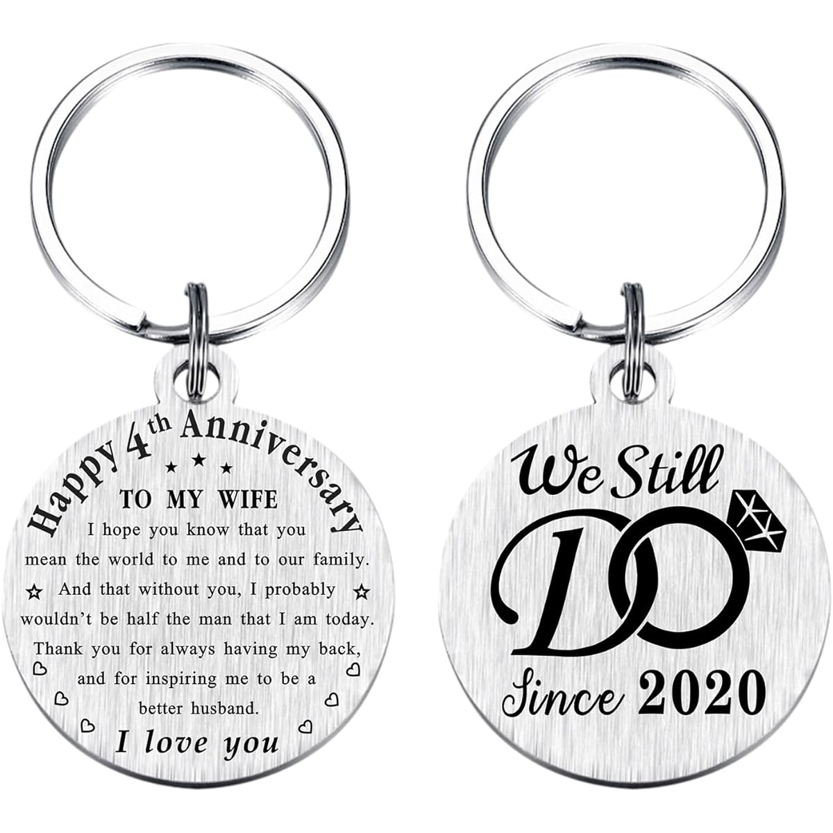TANWIH 4th Wedding Anniversary Keychain Gift for Wife We Still Do Since 2019 4th Anniversary Decoration 4th Anniversary for Her