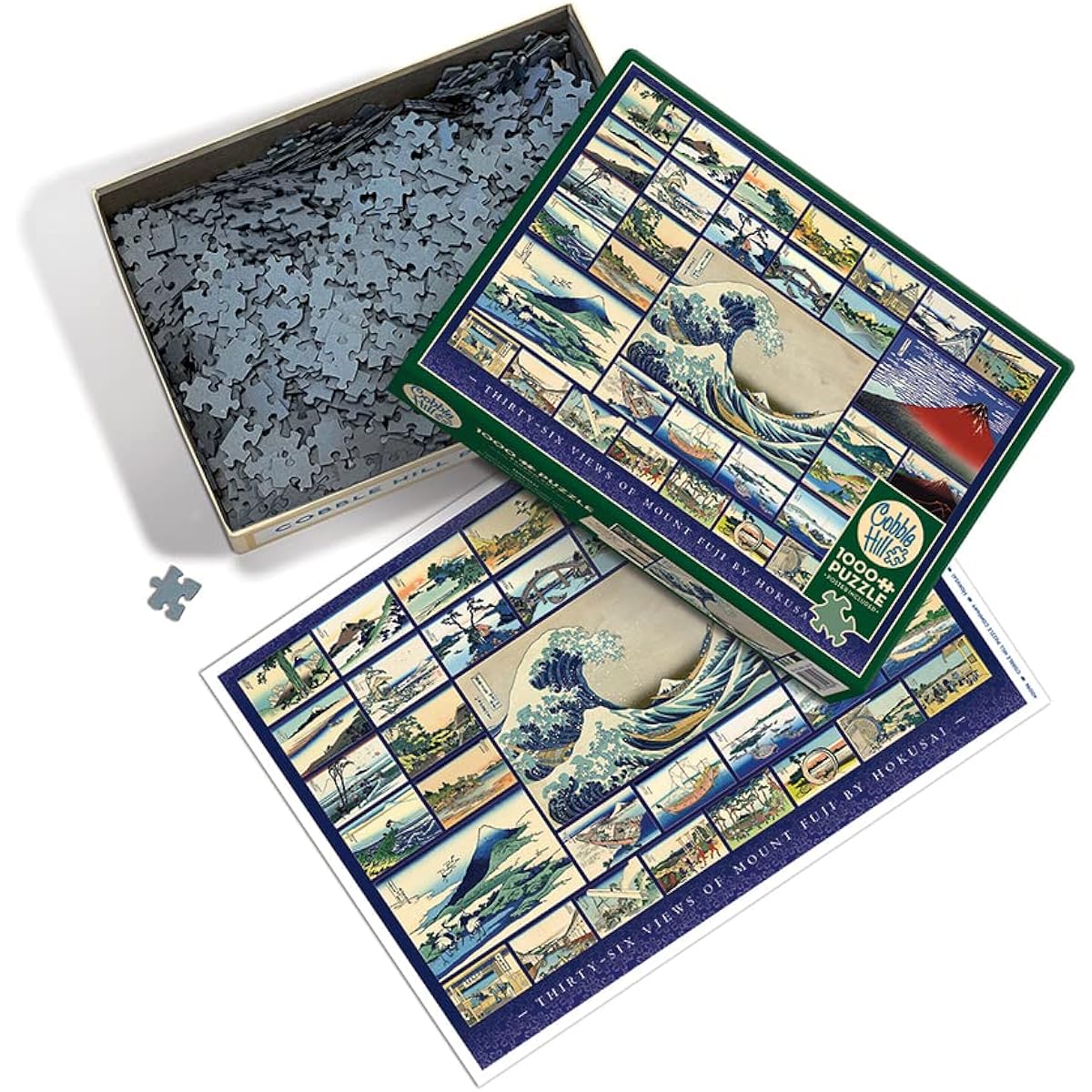Cobble Hill 1000 Piece Puzzle Hokusai with Sample Poster