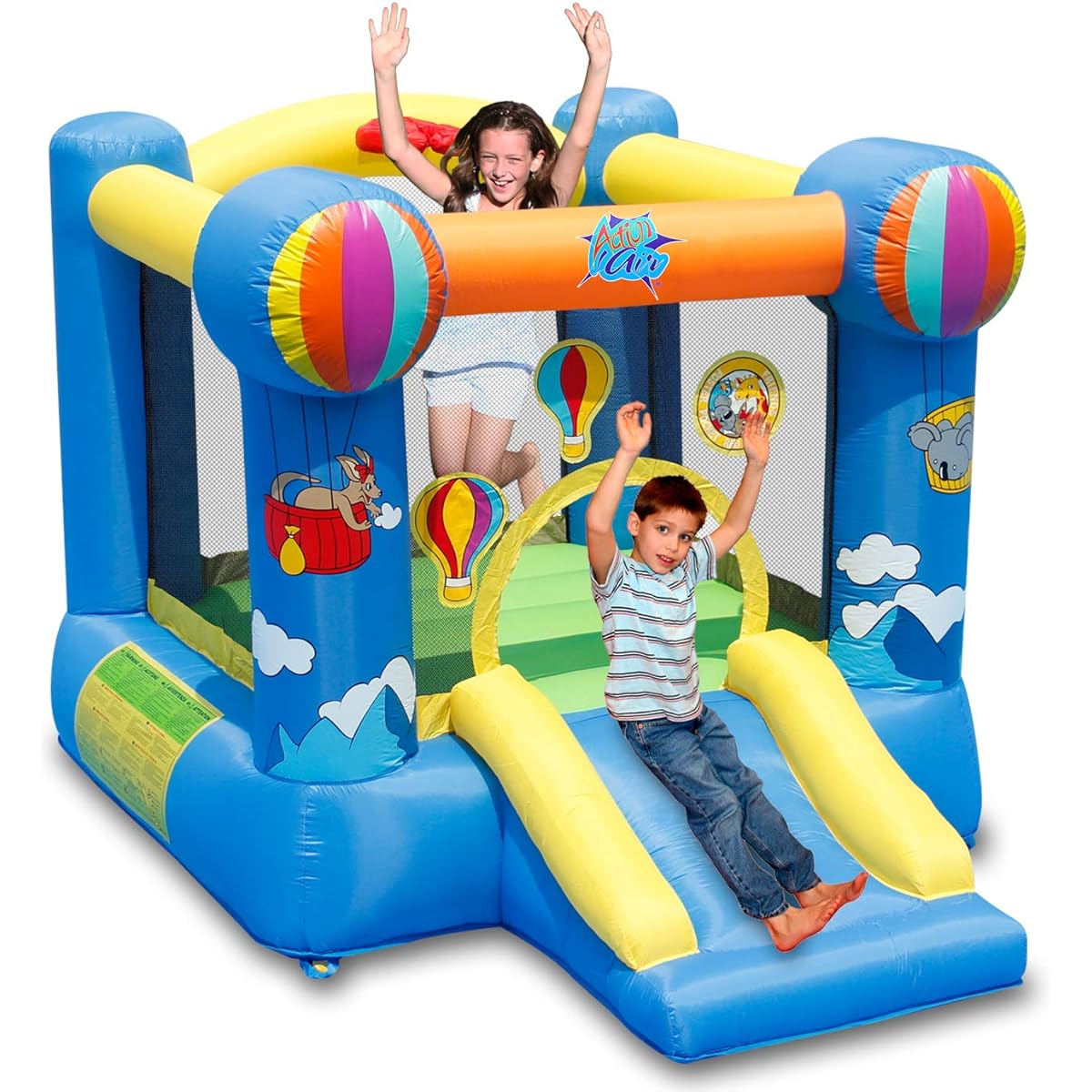 ACTION AIR Bounce House Inflatable Bouncer with Blower Jumping Castle for Outdoor and Indoor Use Love for Kids