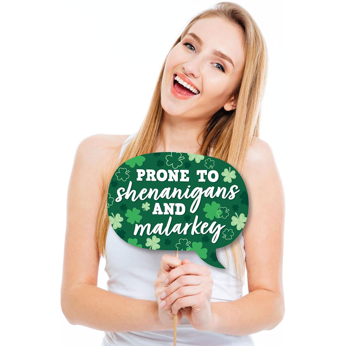 Big Dot of Happiness Funny Shamrock St. Patrick's Day St. Patrick's Day Party Photo Booth Props Kit 10 Pieces