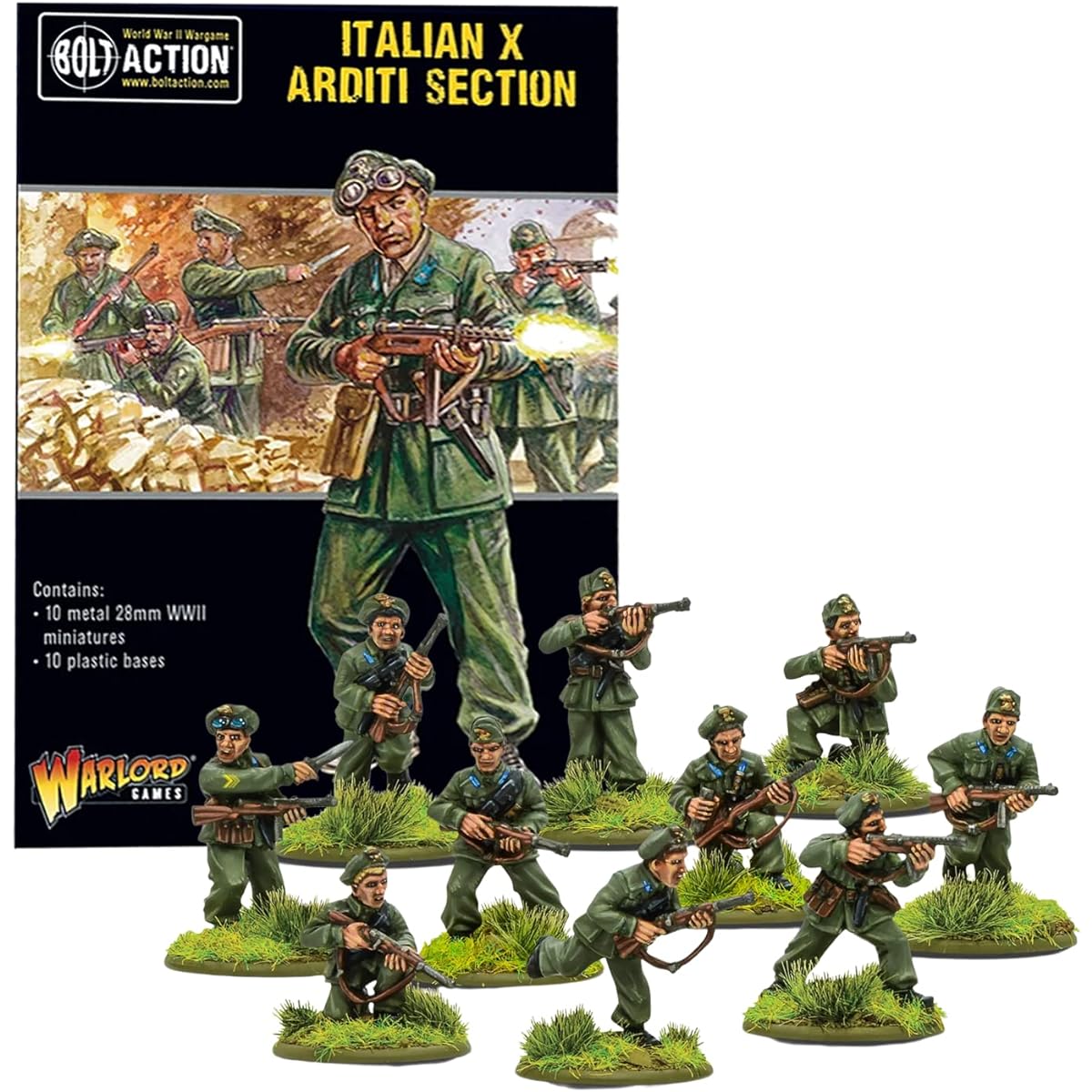 Bolt Action Miniatures Presented by Warlord Games - Italy X Arditi Section Troop Set, World War II Miniatures, Action Figures 28mm Scale Army Men for Miniature Warfare and Model Warfare