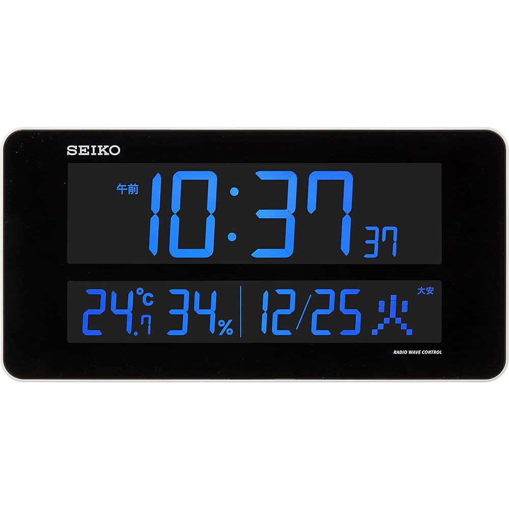 Seiko Clock Seiko Clock Wall Clock Table Clock Radio Wave Digital AC Color LCD Series C3 White DL208W SEIKO
