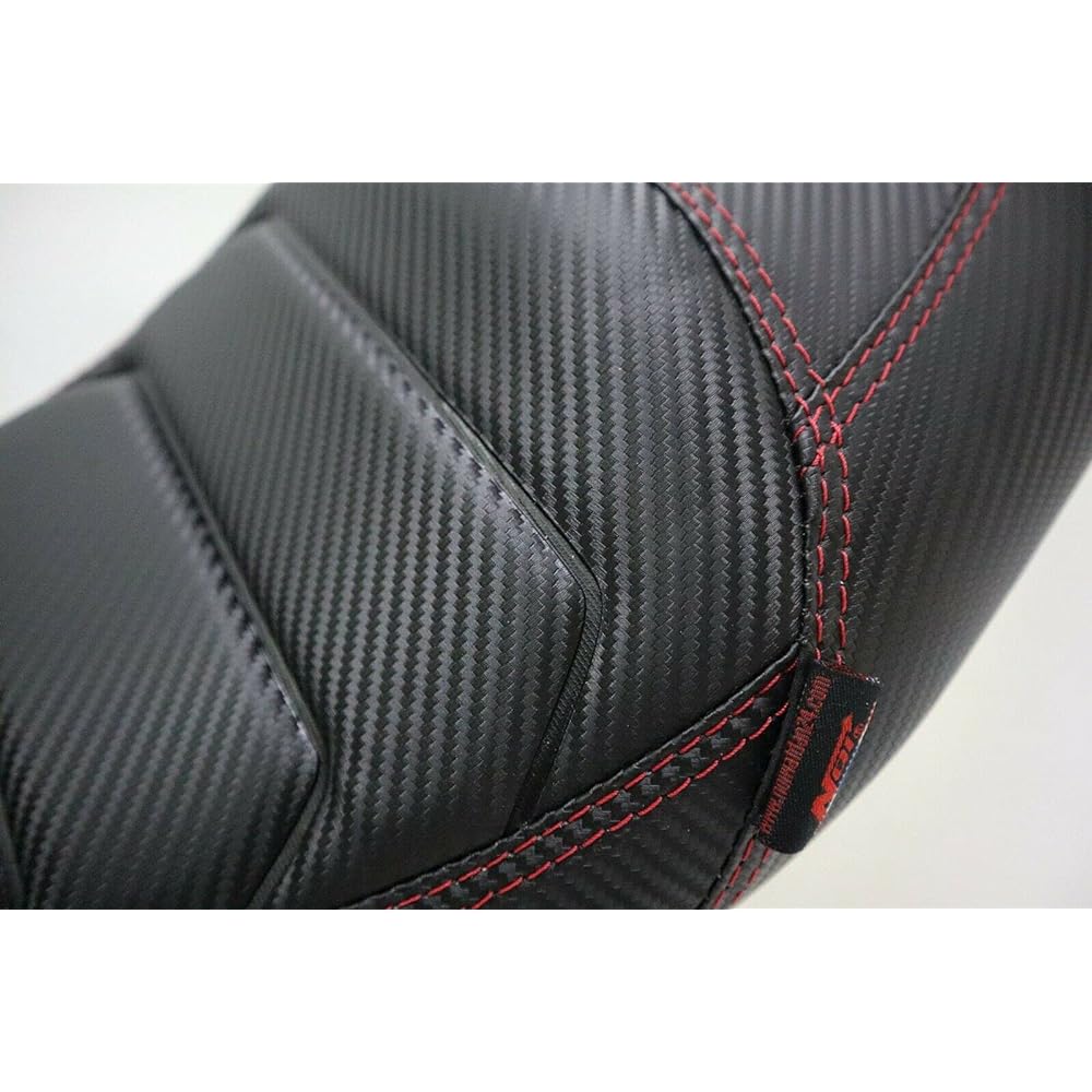 Kawasaki Z125 Seat Custom Carbon Red Stitch for Kawasaki Z125 2013-2019 and Z125 Pro All Models