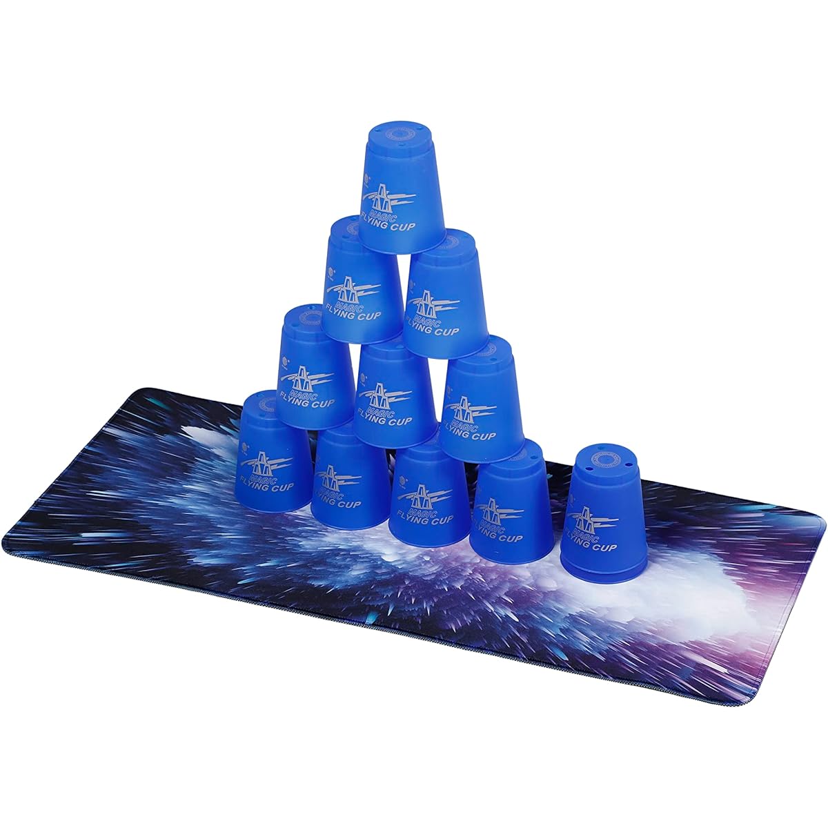 Felizly Sports Stacking Cups 12 Pieces [Mat with Timer] (Green)