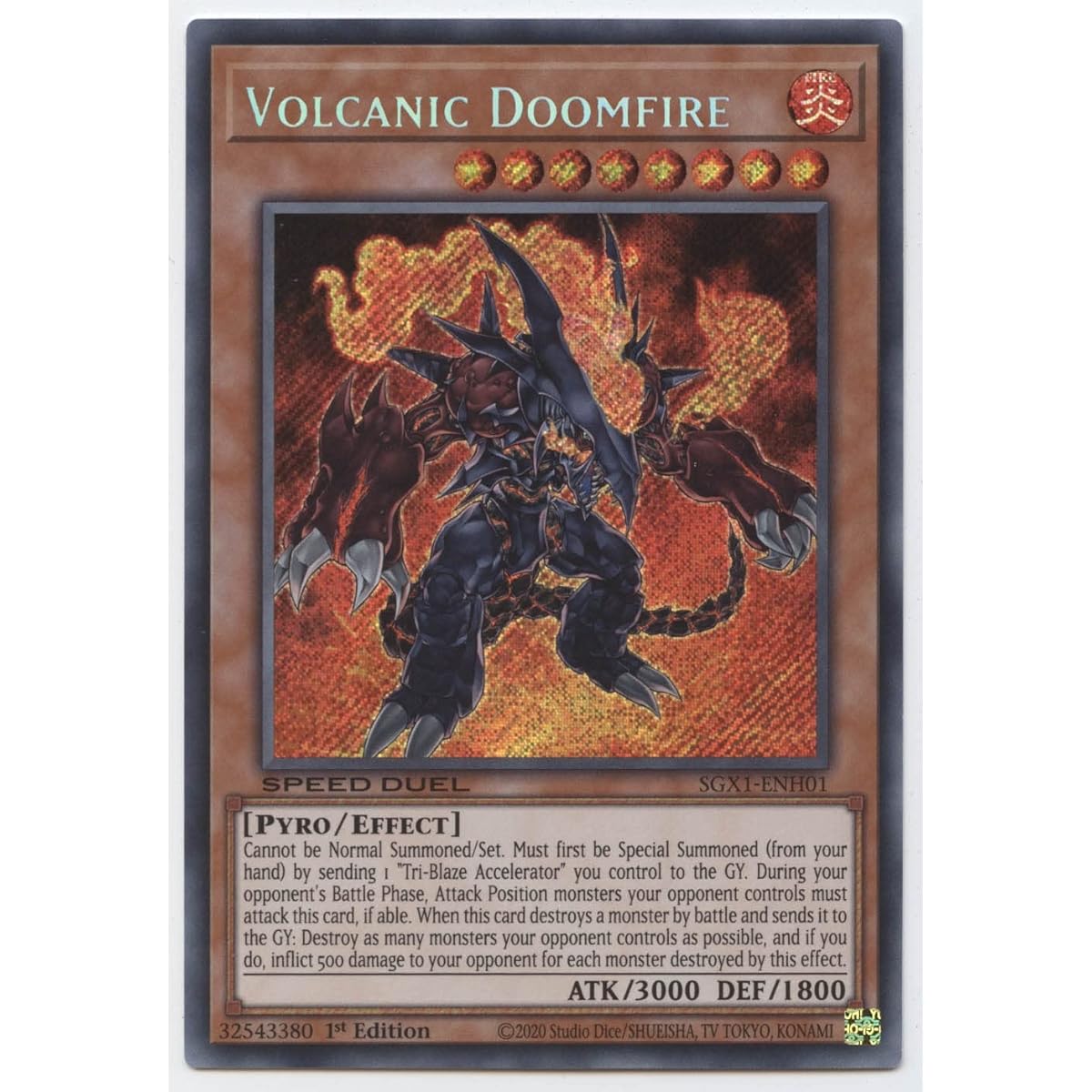 Volcanic Doomfire - SGX1-ENH01 - Secret Rare - First Edition