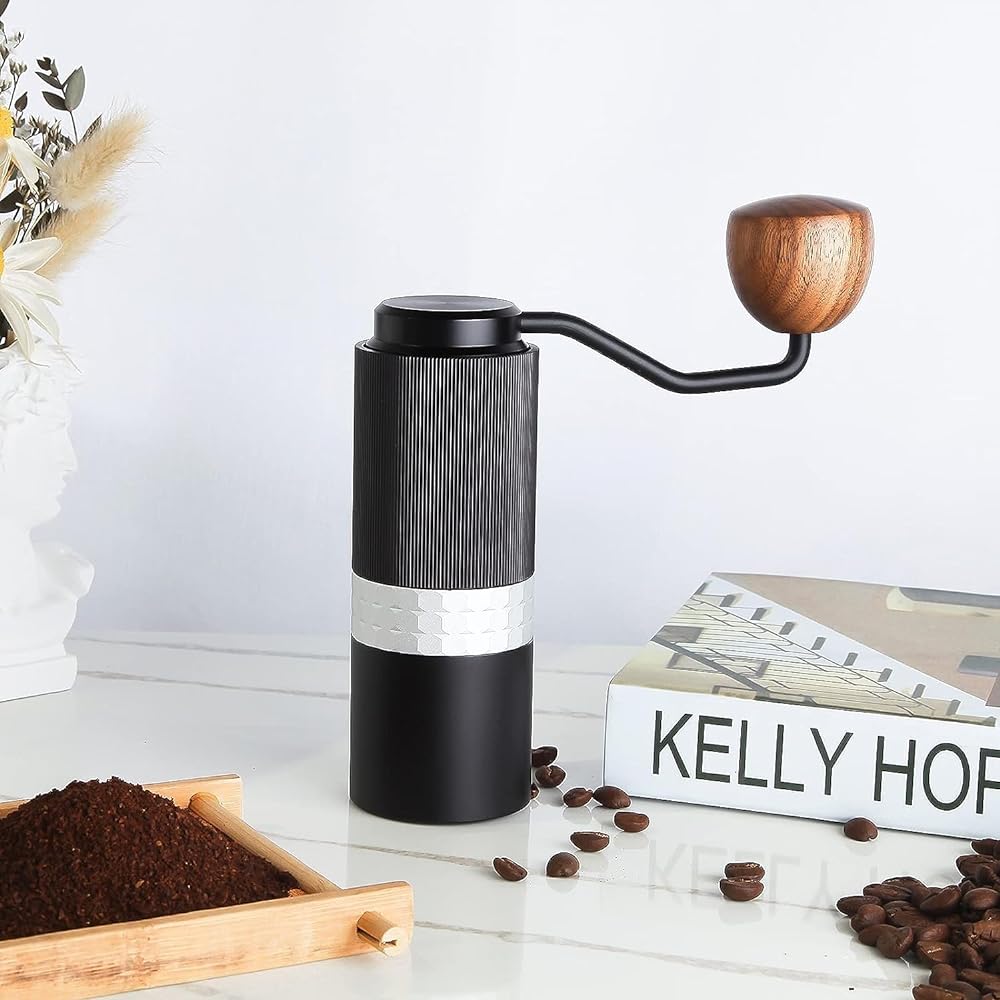 Easyworkz Hand Ground Coffee Mill, Manual Coffee Grinder, Gradual Particle Size Adjustment, 420 Stainless Steel, Mortar Type Metal Blade Core