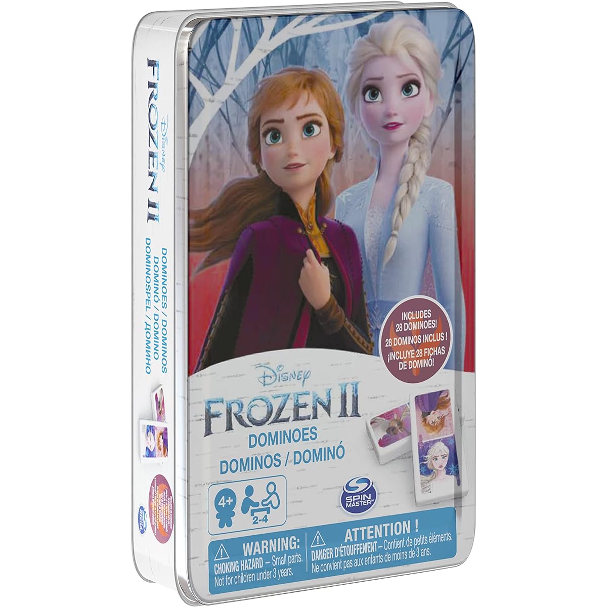 Cardinal Games 6054506 Disney Frozen 2 Dominoes in Storage Tin