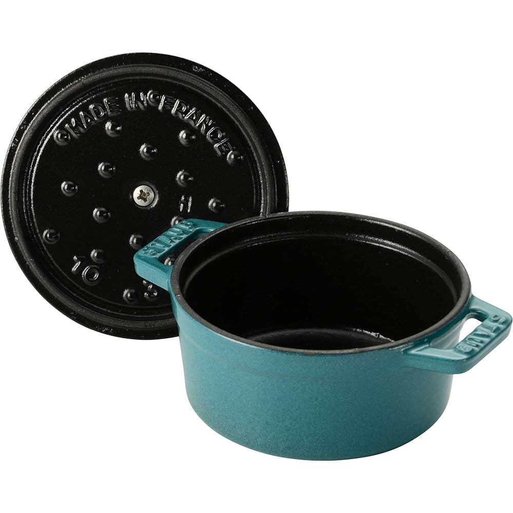 staub "Mini Pico Cocotte Round Mint 10cm" Small Hand Enamel Pot IH Compatible [Authorized Japanese Product] La Cocotte Round Mint Green 40501-429