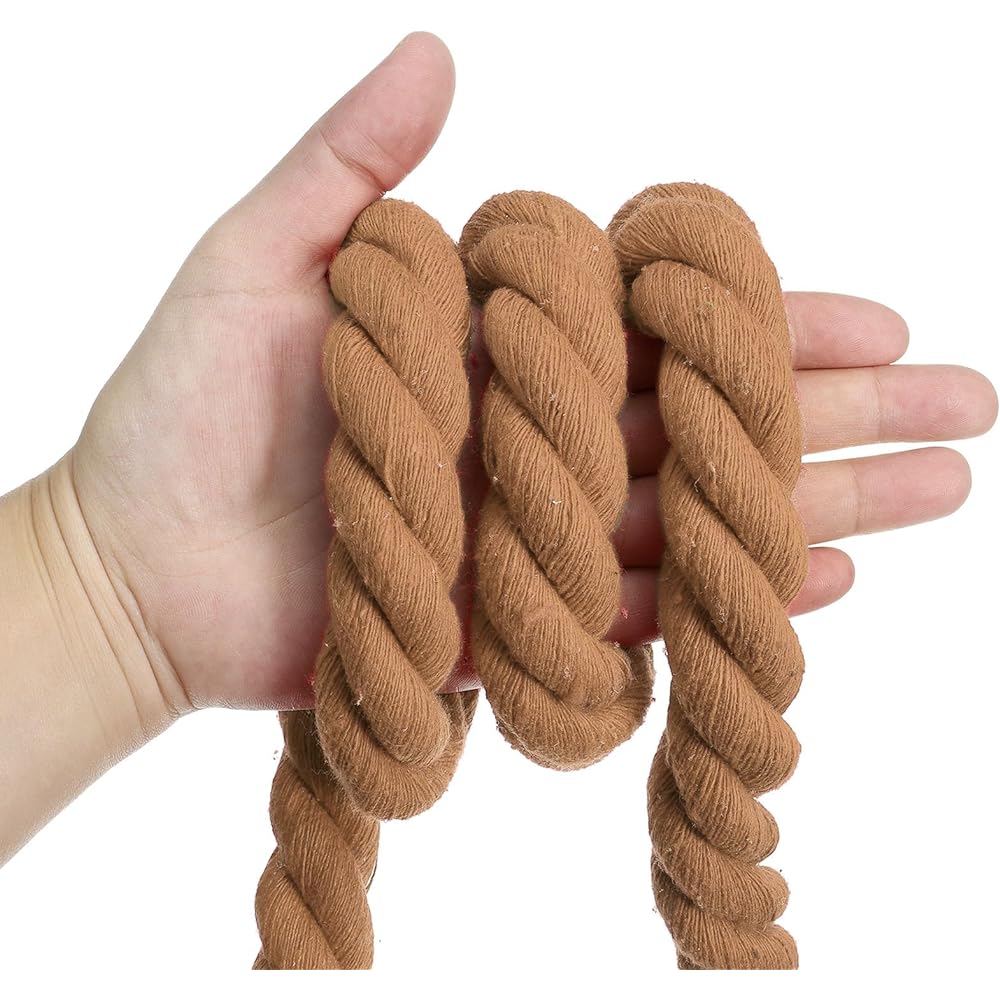 PATIKIL 20 Feet Tug of War Rope for Adults and Teens with 3 Braided Natural Cotton Rope for Yard Games and Team Building Activities with Brown Flags