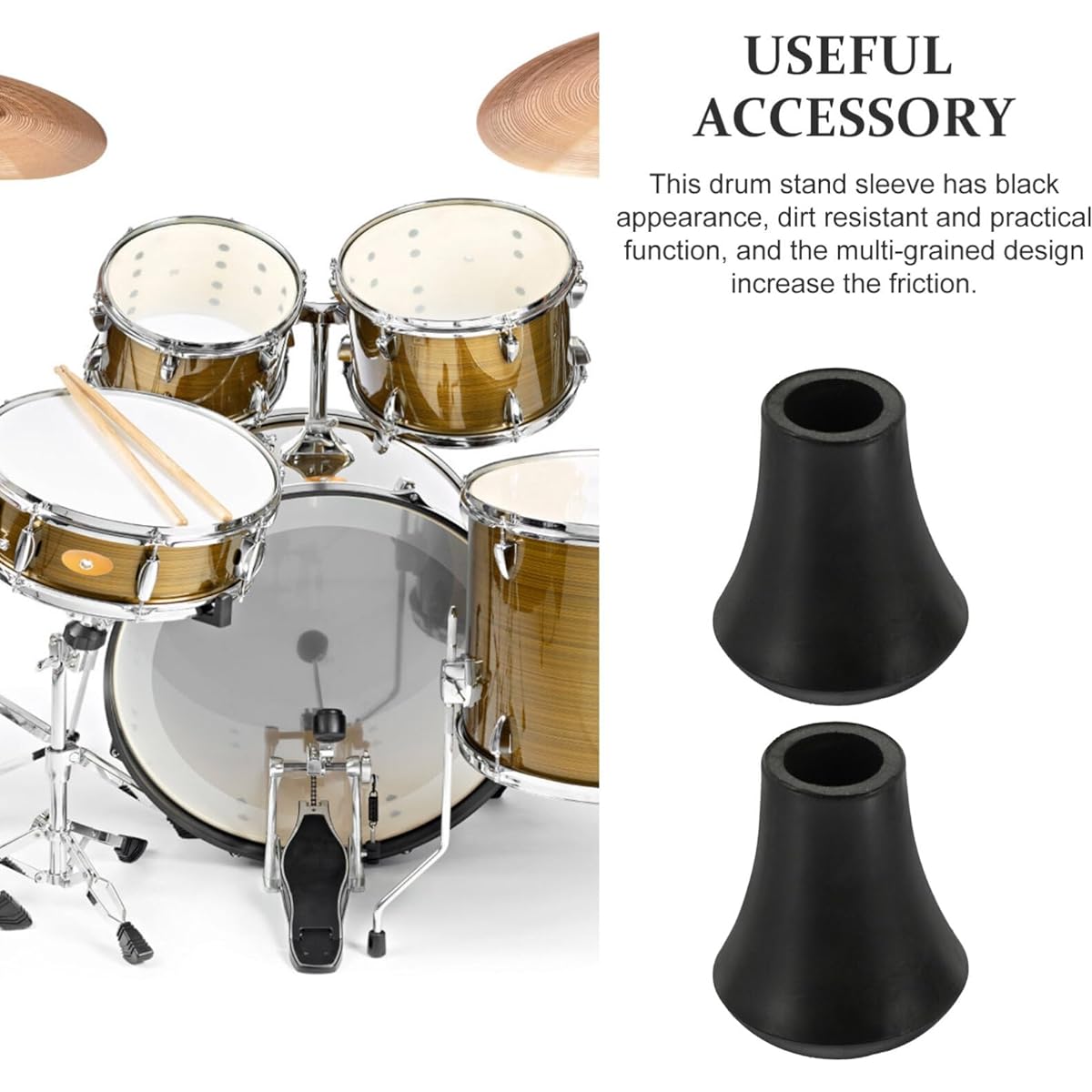 Alasum Non-Slip Drum Leg Bracket Drum Feet Protector Snare Drum Parts Practice Drum Kit Stand Feet Drum Leg Bracket Drum Leg Pad Bass Drum Feet Rubber Bucket Metal 10 Pieces