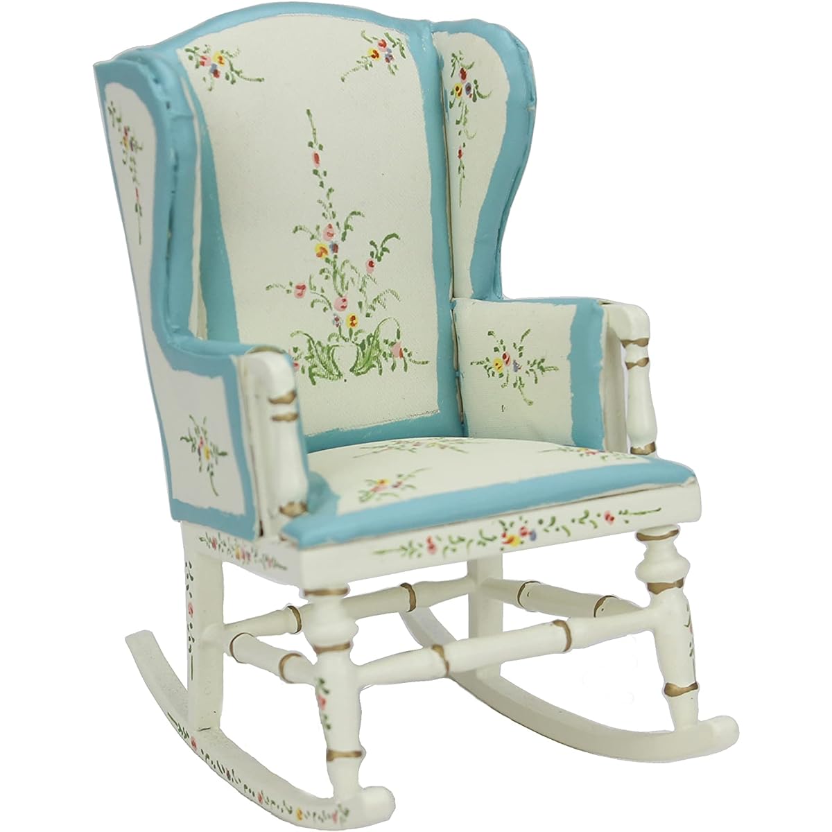 Meirucorp Dollhouse 1/12 Scale Miniature Furniture White Paint Rocking Chair