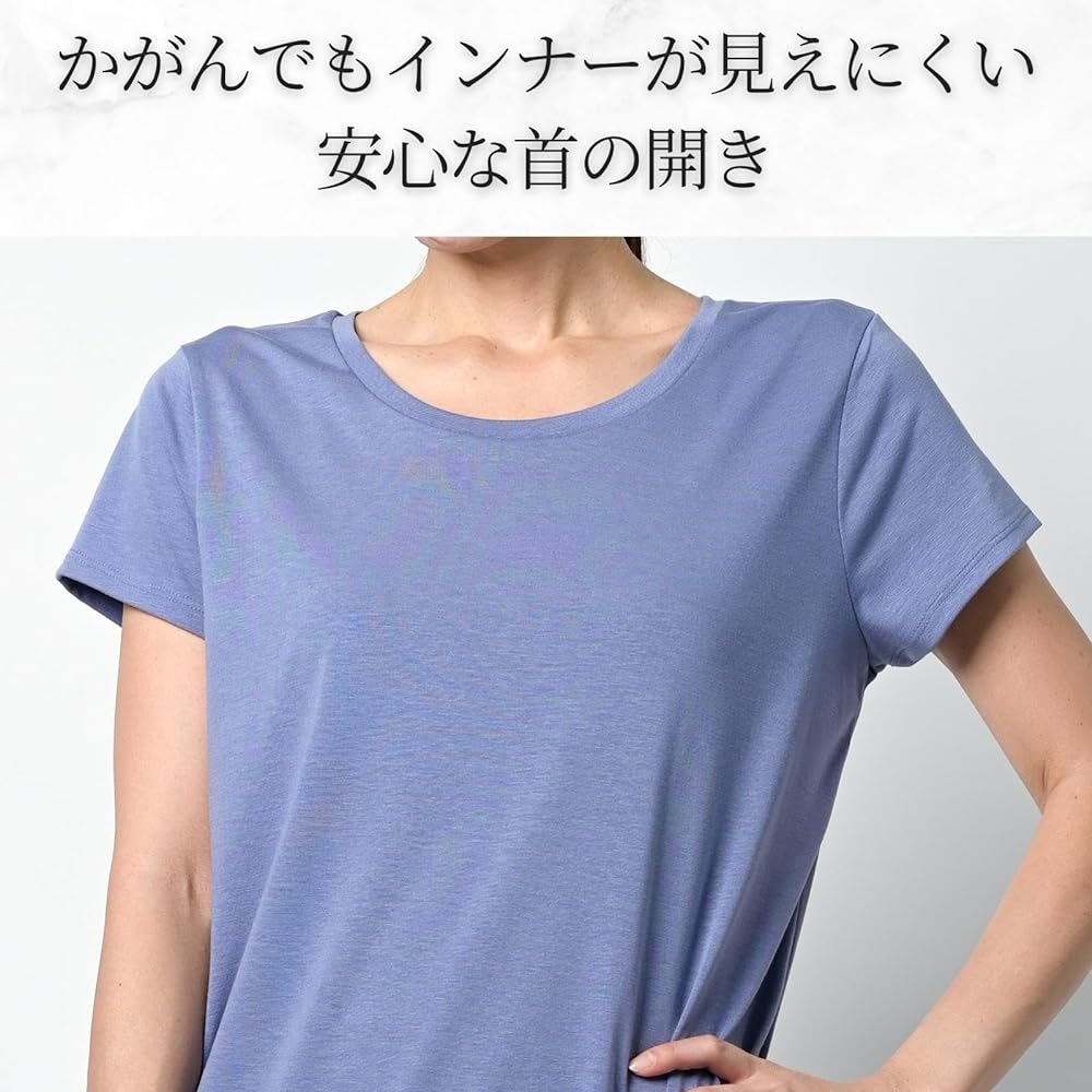 [machikaada] Yoga Wear Tops T-Shirt Short Sleeve Long Length 900 Long Length Ribbed Hem Long Length Yoga Hot Yoga Pilates Gym Fitness Wear Cute Stylish Long Body Cover