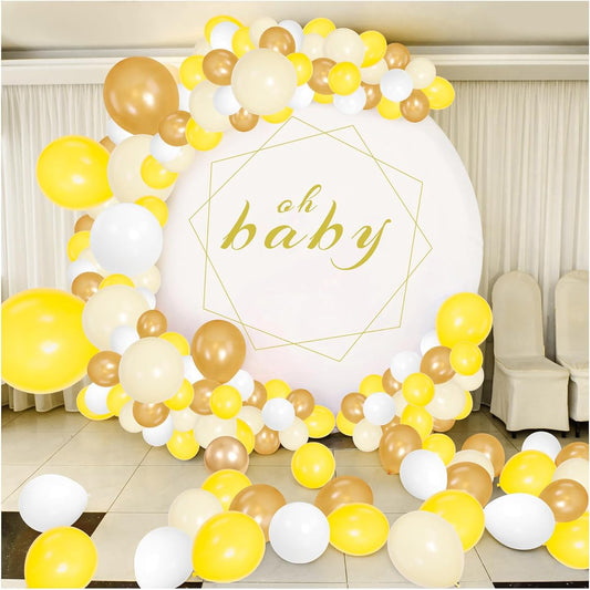 100pcs 12inch Yellow Balloons Confetti Balloons Latex Balloons Garland Arch Kit Birthday Decorations Baby Shower Bridal Wedding Graduation Party Decorations Supplies