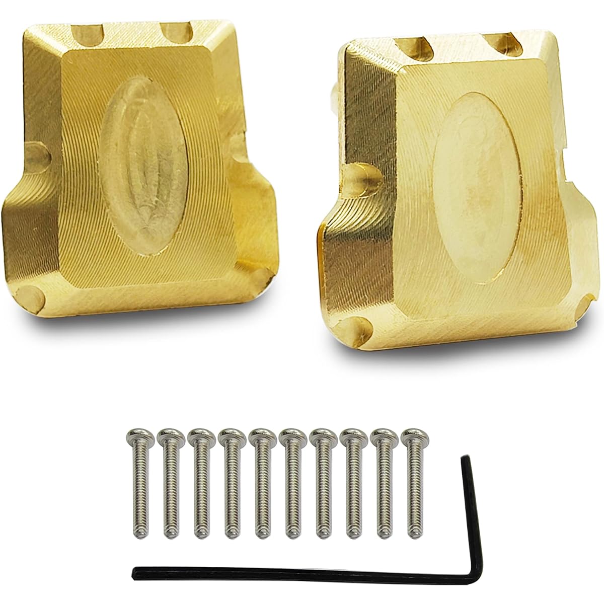 HOPLEX Brass Differential Cover 2pcs Front Rear Axle Housing Case 1/18 RC Crawler Car TRX4M Upgrade Parts