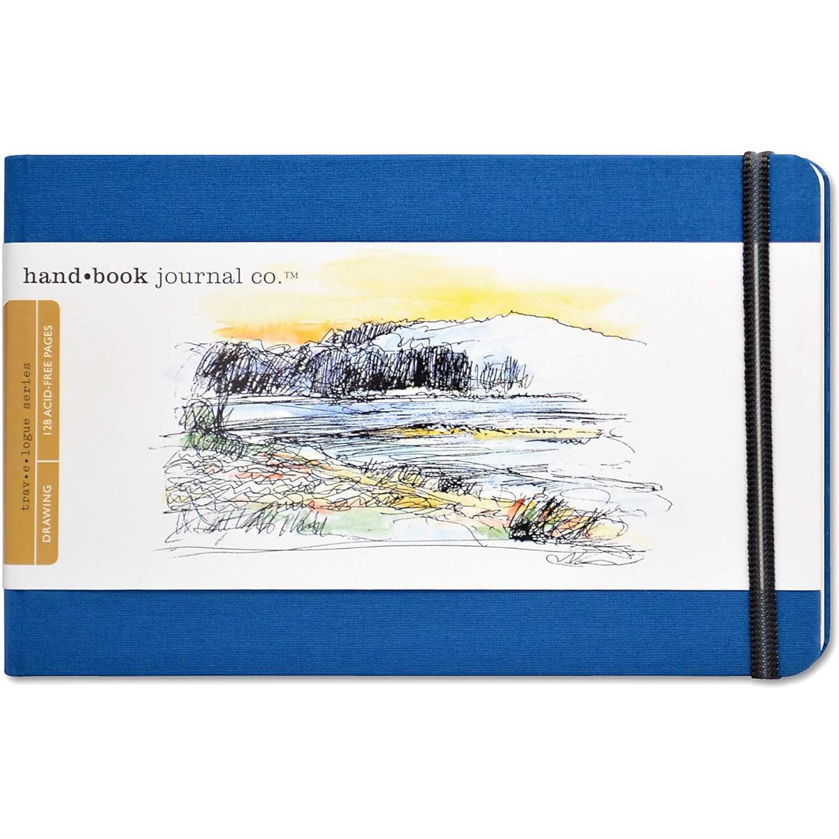 Global Art Materials 5-1/2-Inch by 8-1/4-Inch Drawing Book, Large Landscape in Ultramarine Blue by Global Art Materials