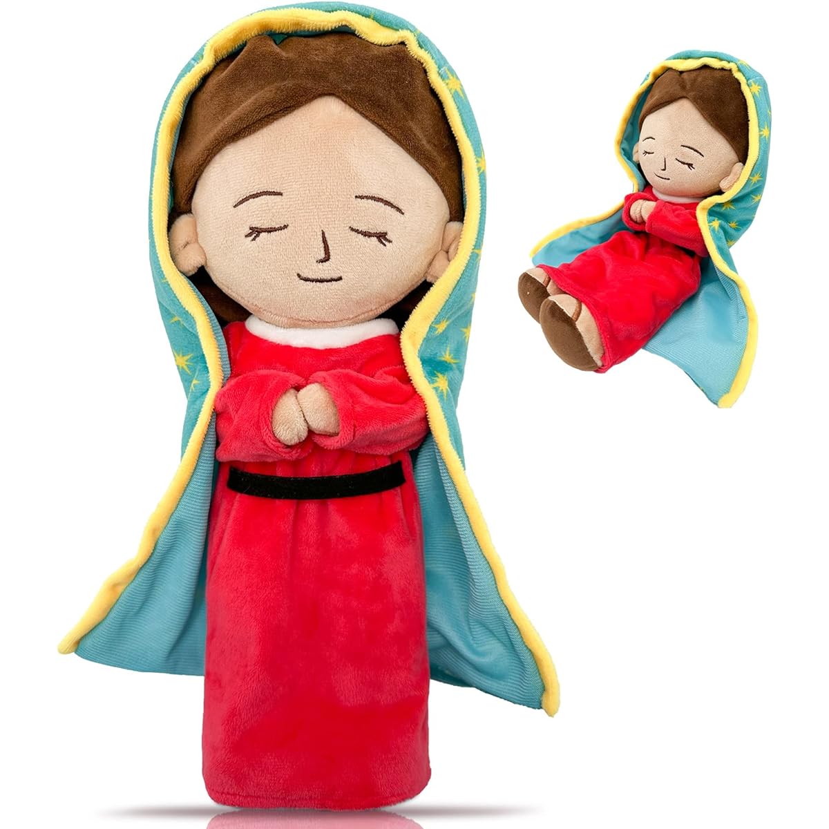 Enhopty Goddess of Guadalupe Plush Toy Holy Mary Stuffed Animal Christ Religious Toy Savior Plush Toy Christian Religious Figure Home Christmas Decoration 14" (Red, 14")