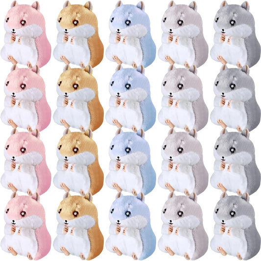 20 Pieces Small Hamster Stuffed Animals Cute Hamster Plush Toys Small Stuffed Animals Keychain Bag Pendant Party Favors Kids Birthday Party Favors DIY Home Decorations (Multicolor)