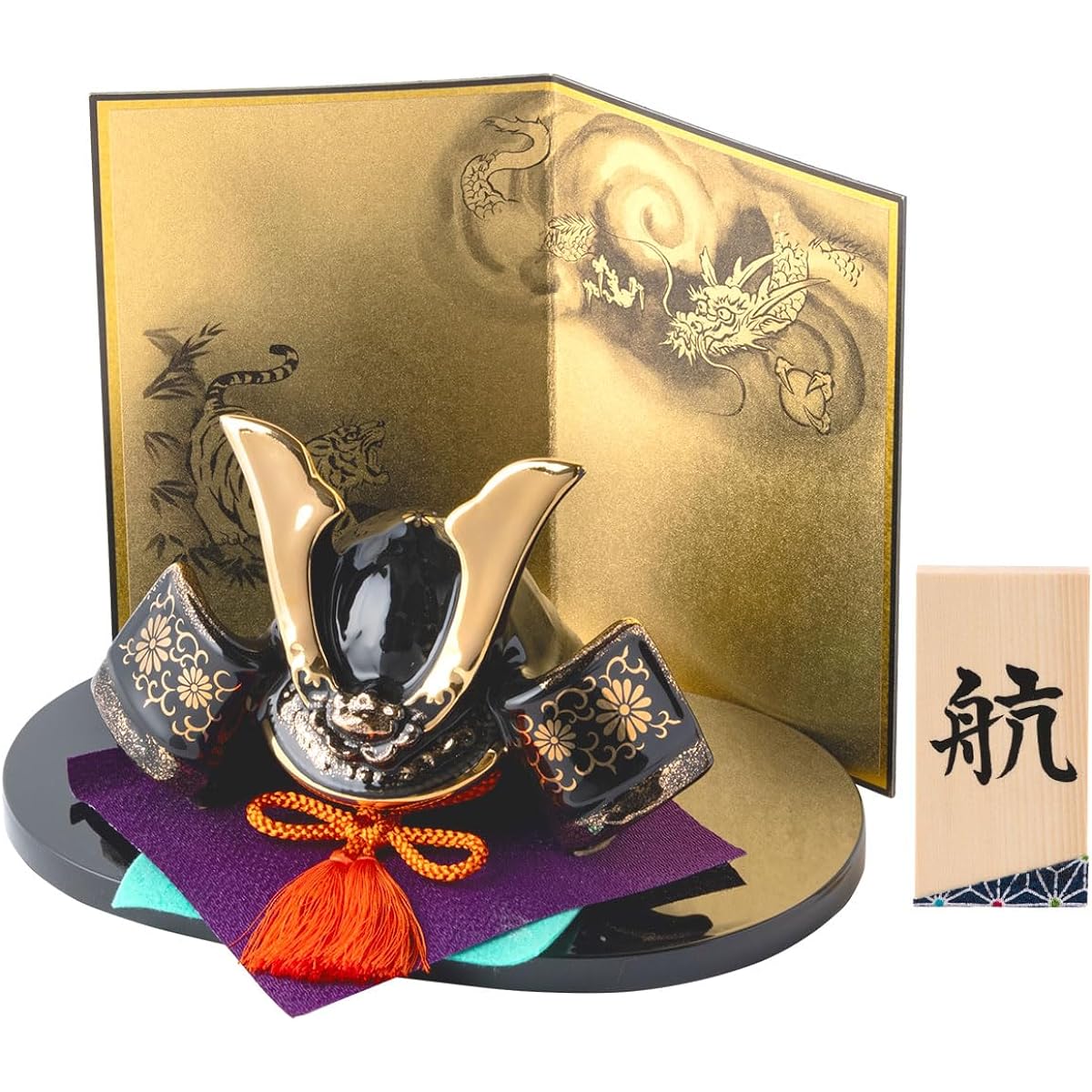 May Doll Compact Helmet Ceramic Gold-painted Helmet for Success with Nameplate (Sent Separately) S Width 21 x Height 16 cm Original Mat Included Made in Japan [FUN fun]