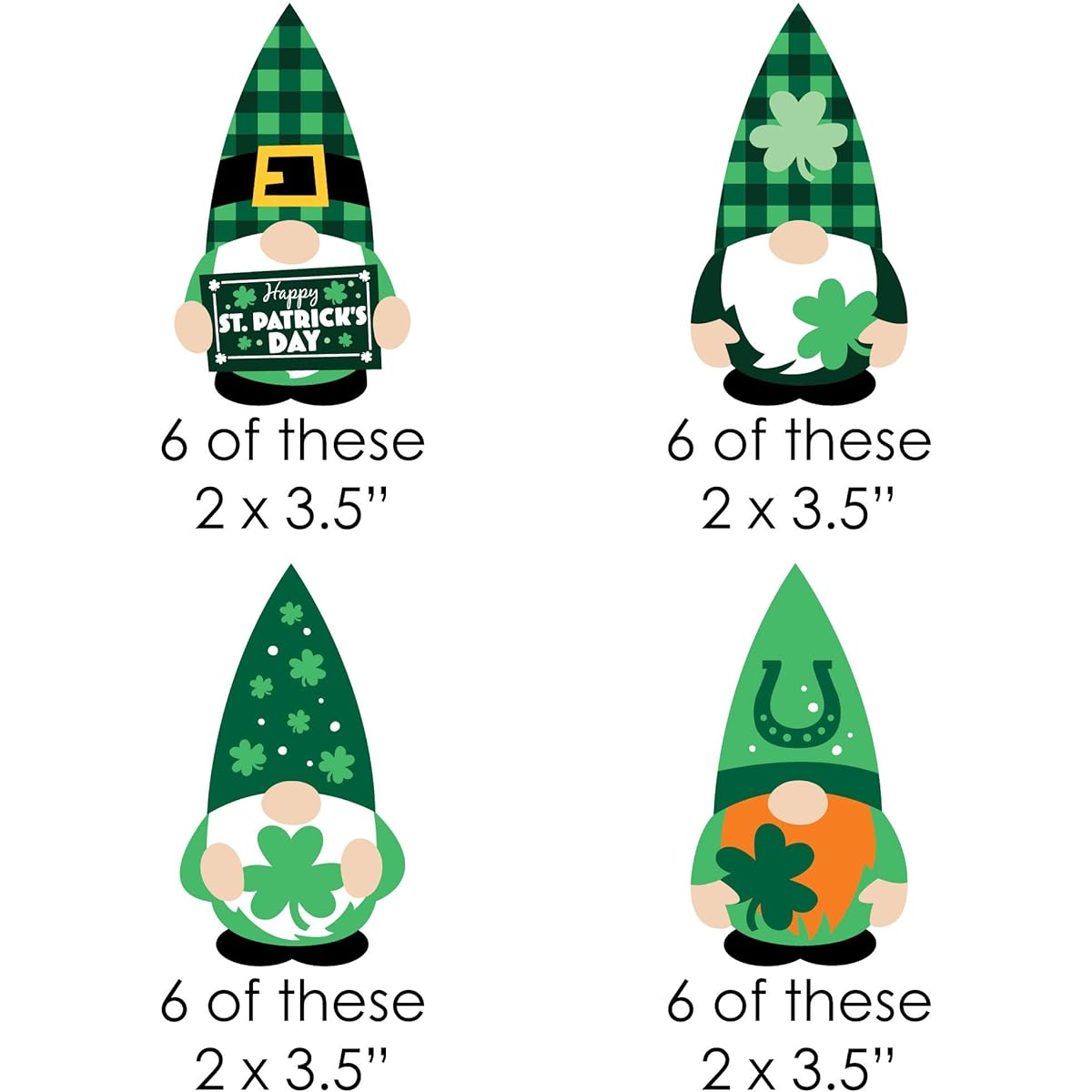 Big Dot of Happiness Irish Gnomes - DIY St. Patrick's Day Party Cutouts - 24 Count