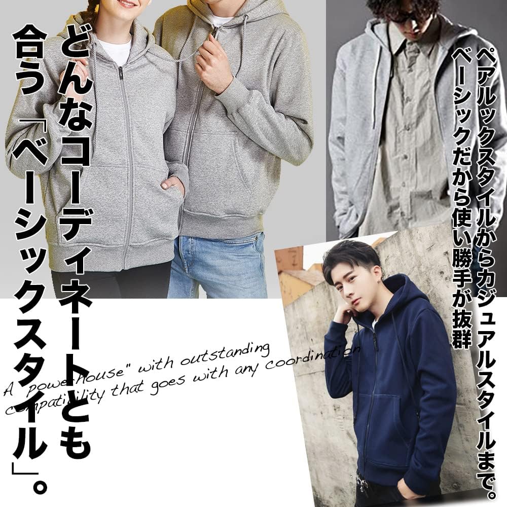 [Make 2 Be] Men's Color Parka, Men's Sweatshirt, Zip-up Jersey, Gym Wear, Color, Loungewear, Plain, Fleece Lining, Gentle Texture, Color, Joking T19