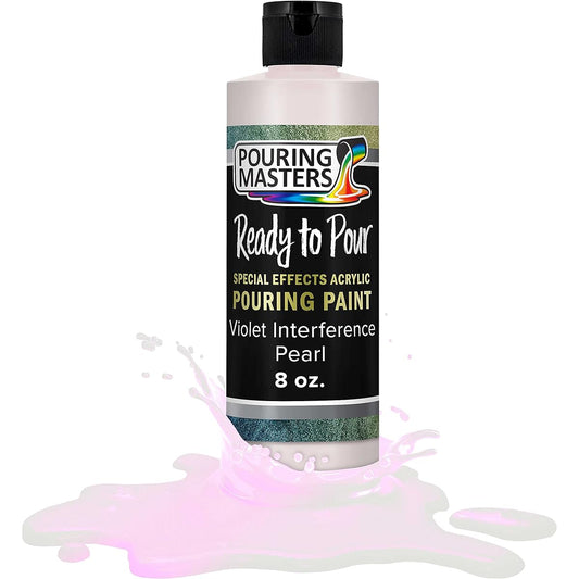 Pouring Masters Violet Interference Pearl Special Effects Pouring Paint 8oz Bottle Acrylic Ready to Pour for Canvas, Wood, Paper, Crafts, Tiles, Rocks and More