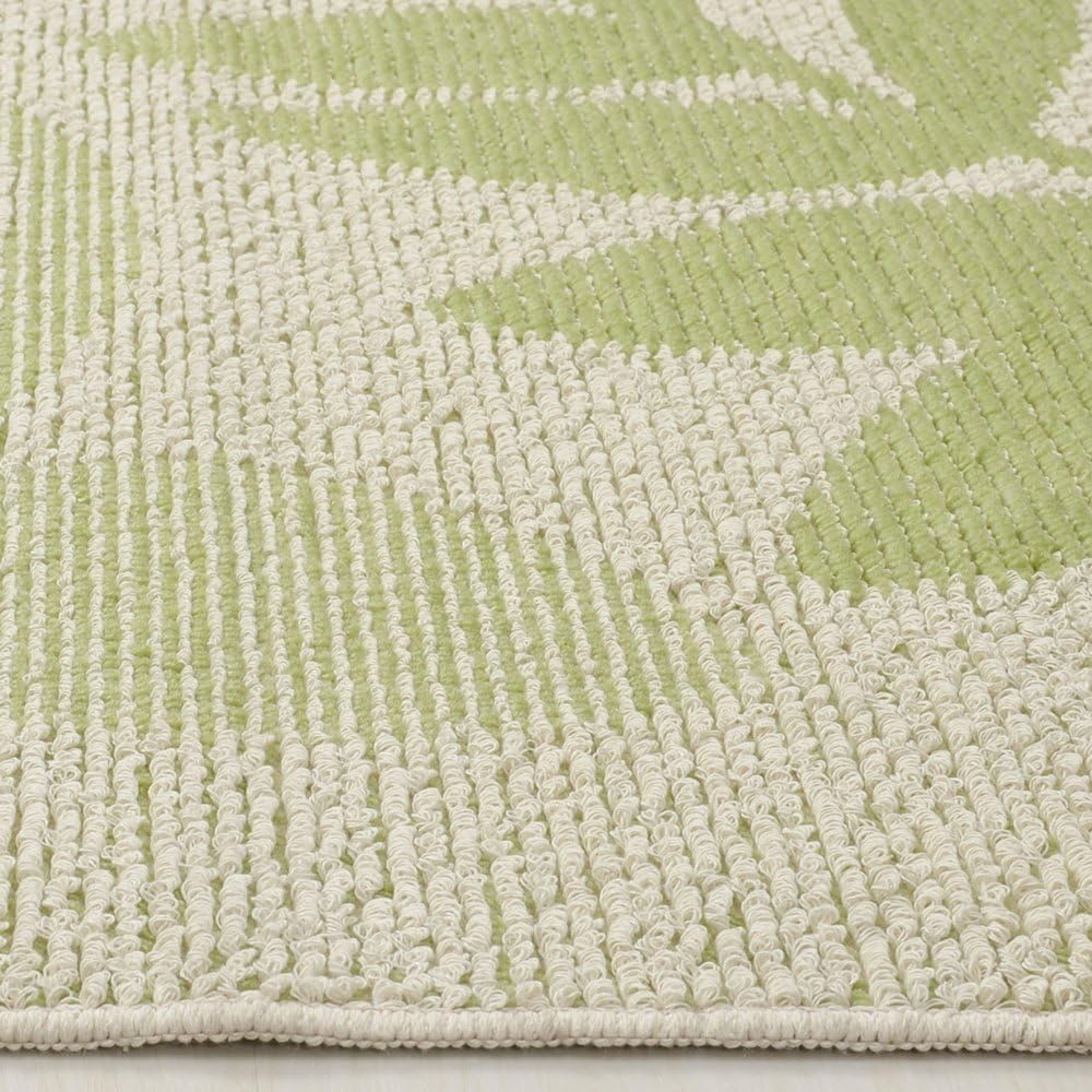 Washable/Lightweight [Hibiscus pattern rug] 185 x 185cm Green "Square" Antibacterial/Washable/Made in Japan 151101702I703
