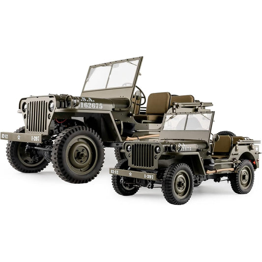 WOWRC RocHobby 1/6 1941 MB Scaler RC Car 4x4 Hobby Grade RC Car Mini RC Rock Crawler Military, 2.4Ghz RC Truck with 550 Brushed Motor, LED Lights for Adults, No Battery and Charger