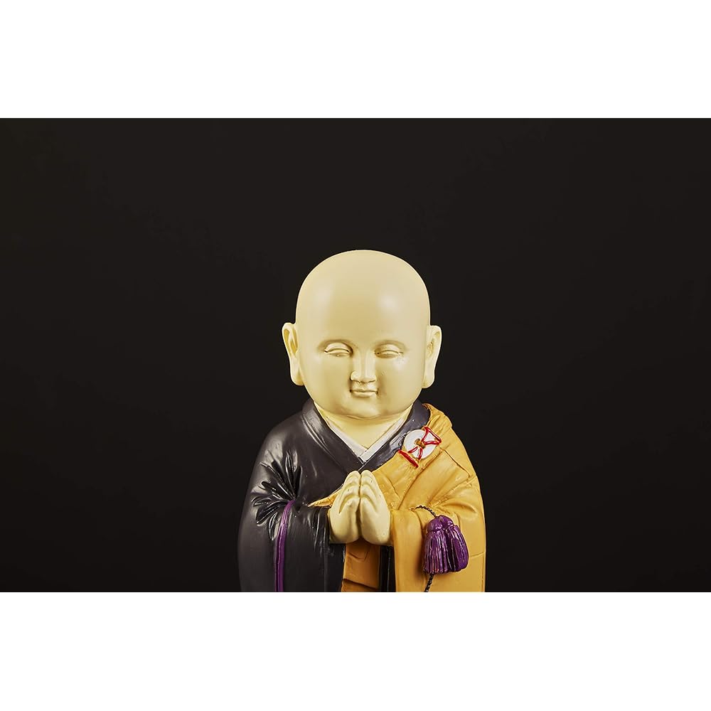 S-World My Family's Monk (Kesa Type) Heart Sutra Body: Approx. 8.5 x 8.5 x 20.5 cm, Base: Approx. 8 x 10 x 4 cm