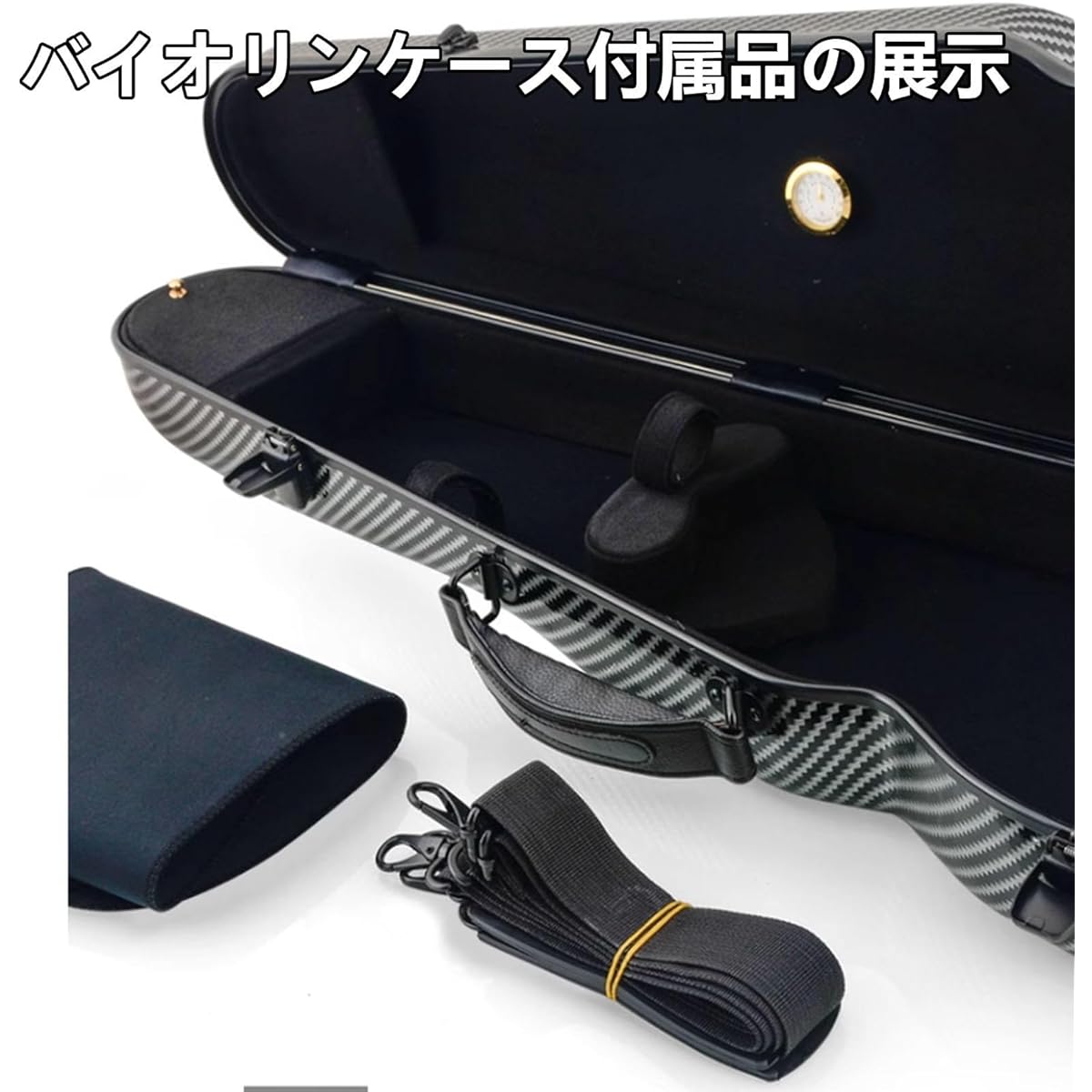 Violin Case, 4/4 Full Size Violin Case, Portable Lightweight Violin Hard Case with Hygrometer, Violin Case Backpack for Violinists, Professional Violin Backpack with Handle, Accessory Bag, Comfortable Adjustable Straps, Black