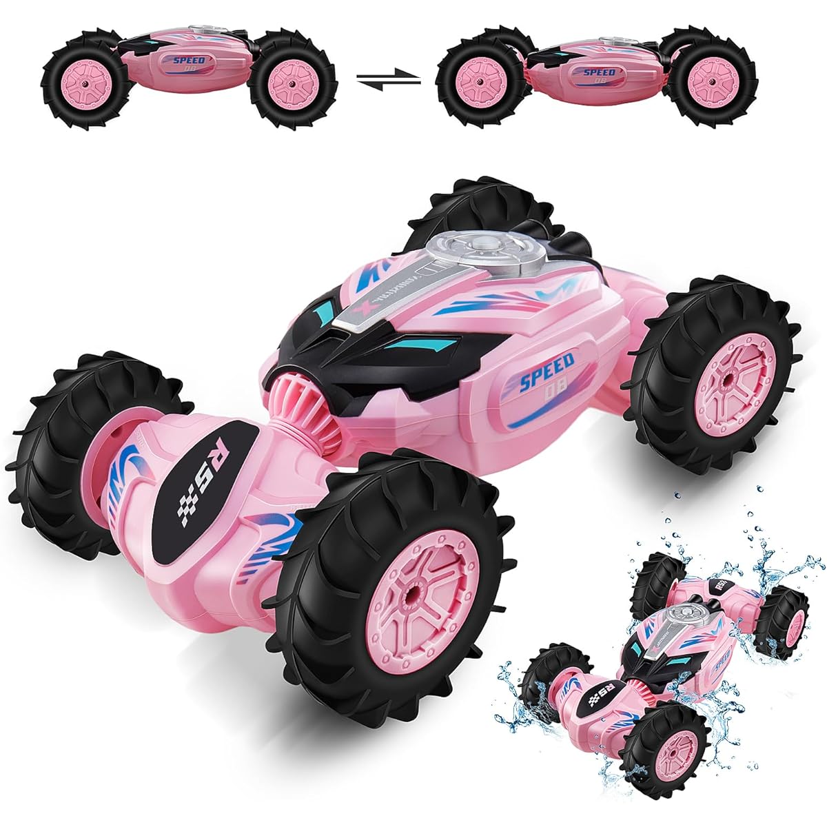 ARTISHION Amphibious RC Car 1:16 Inch Pink Land and Amphibious Gesture & Remote Control Spare Battery Great for Girls