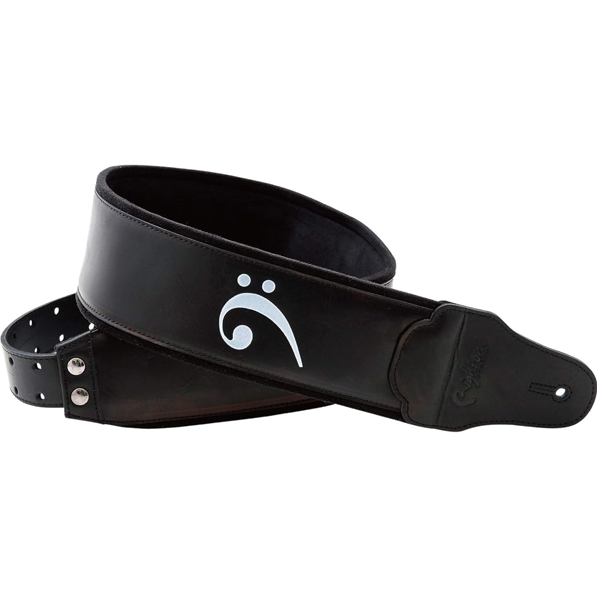 RightOn! STRAPS Guitar/Bass Strap Width 8cm, Length 98~153cm FAKEY Black