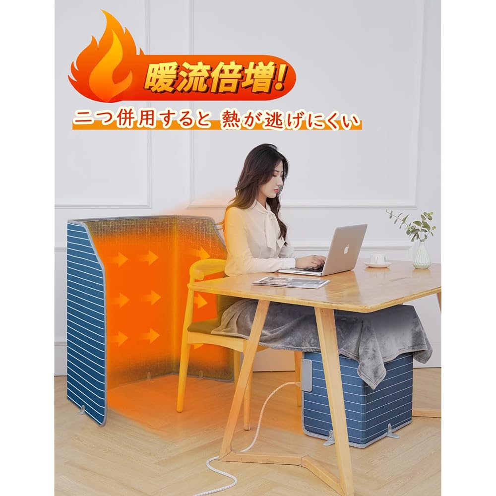 YUSIDO Panel Heater [High Temperature Version 85℃, Heating Cost Savings, Energy Saving] Foot Heater, 3 Level Temperature Adjustment (60℃/70℃/85℃), 3/6/9 Hour Timer Setting, Cold Protection, Infrared Desk Heater, Heating Equipment (Large Size)
