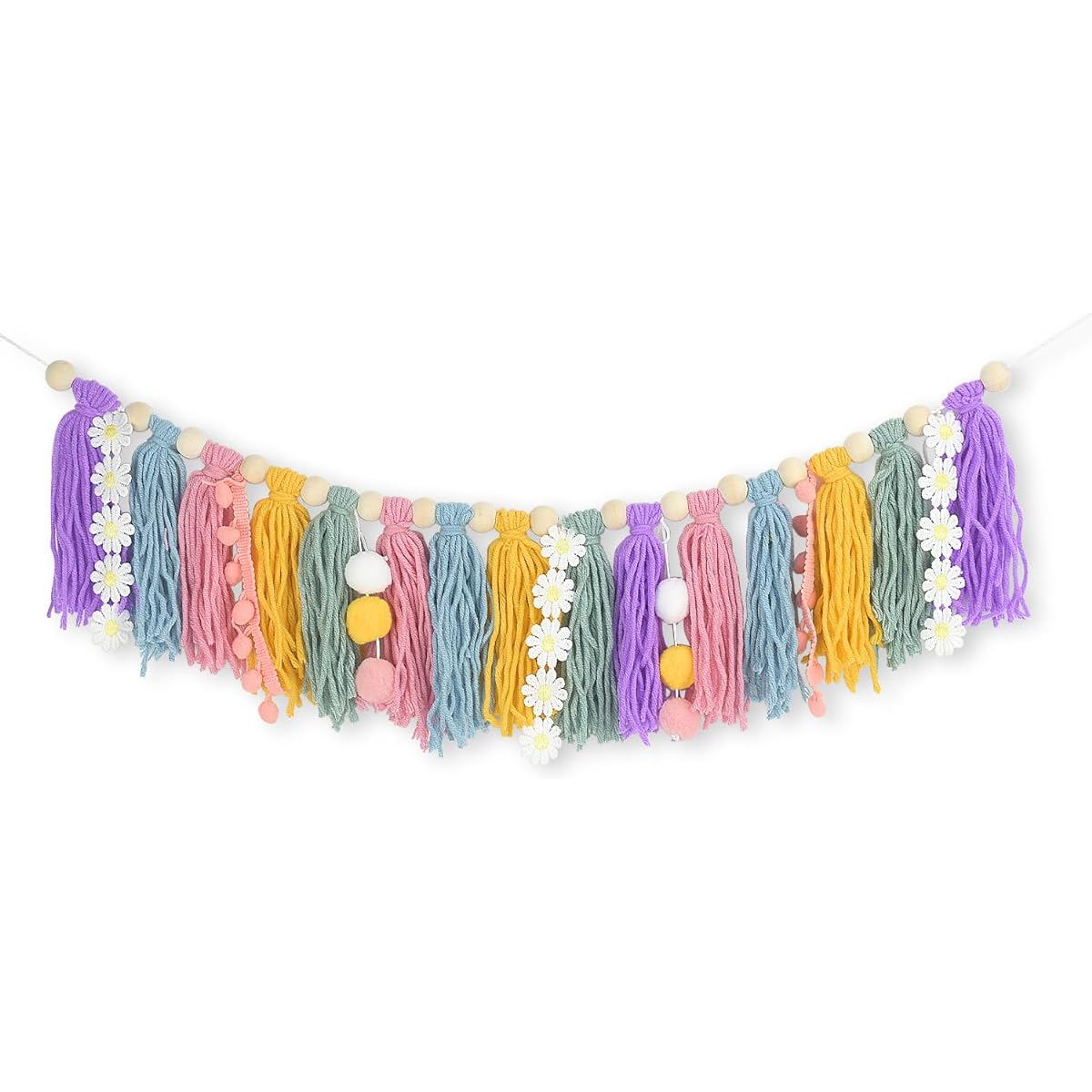 She Is A Wildflower Highchair Banner Daisy Flower Groovy First Birthday Decoration Baby Girl Birthday Cake Smash Background 1st Birthday Banner Tassel Highchair Garland 1st Girl Party