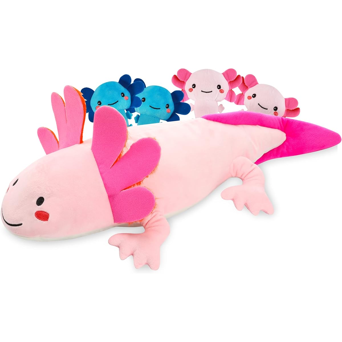 Daughe Axolotl Plush Toys 21" 5pcs Stuffed Animals Axolotl Plush Toys for Kids Girls Birthday Gift Home Decor Cute Mexican Salamander Stuffed Animals Axolotl Mother and Baby