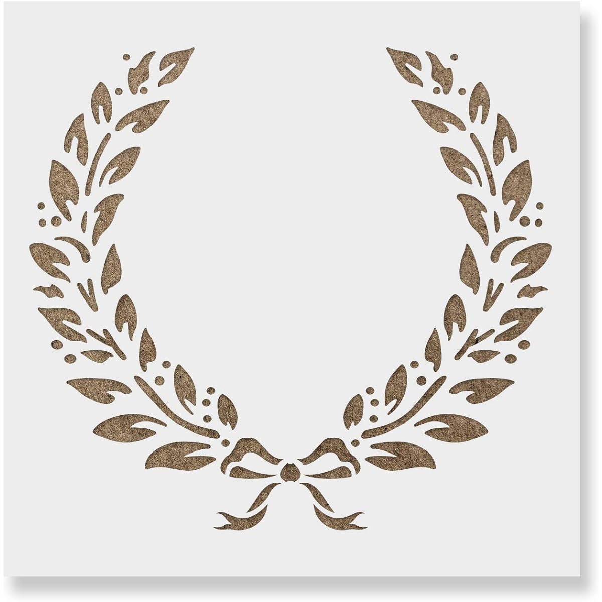 Laurel Wreath Stencil Template for Walls, Painting Crafts - Reusable Stencils in Small and Large Sizes 15"x15"