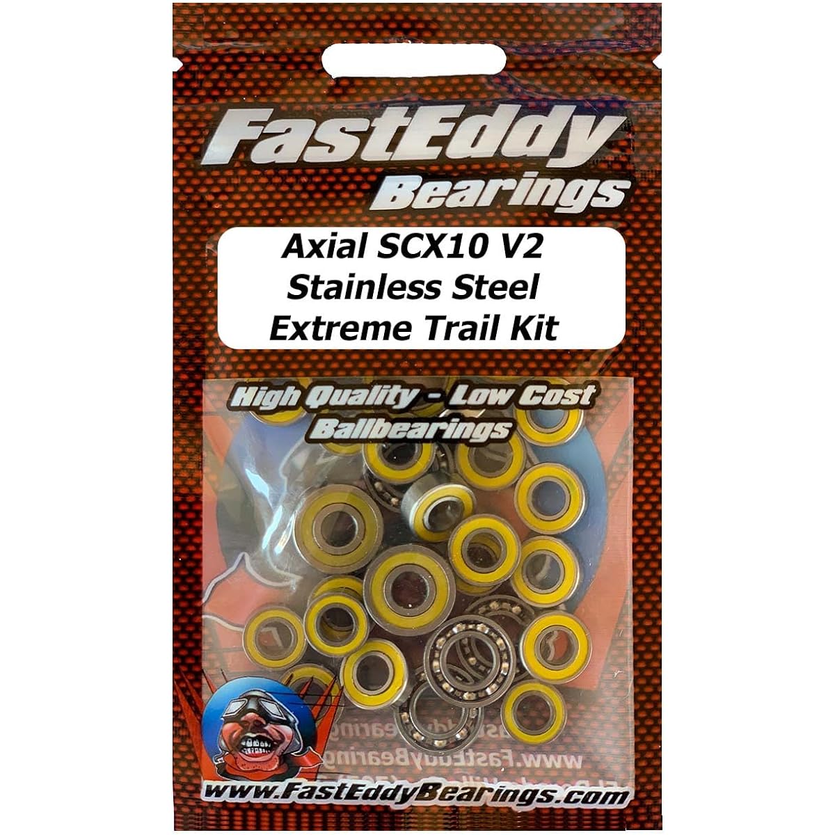 FastEddy Bearings Axial SCX10 II (V2) Stainless Steel Extreme Trail Sealed Bearing Kit