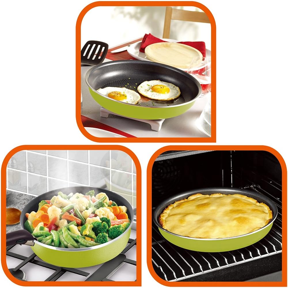 Tefal Pot and Frying Pan 6 Piece Set with Removable Handle and Lid Ingenio Neo Kiwi Set 6 For Gas Fire/Heater Only 4 Layer Coat L21790 [Non-IH Compatible]