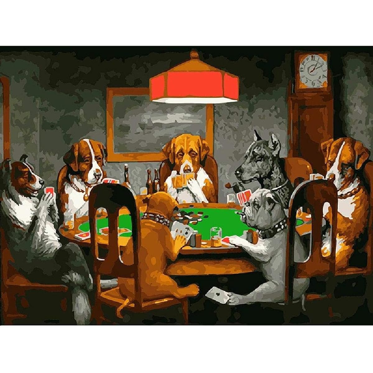 TWJYDP Classic Adult Puzzle 1000 Pieces Dogs Playing Poker on the Table Made of Wooden Board Non-deformable