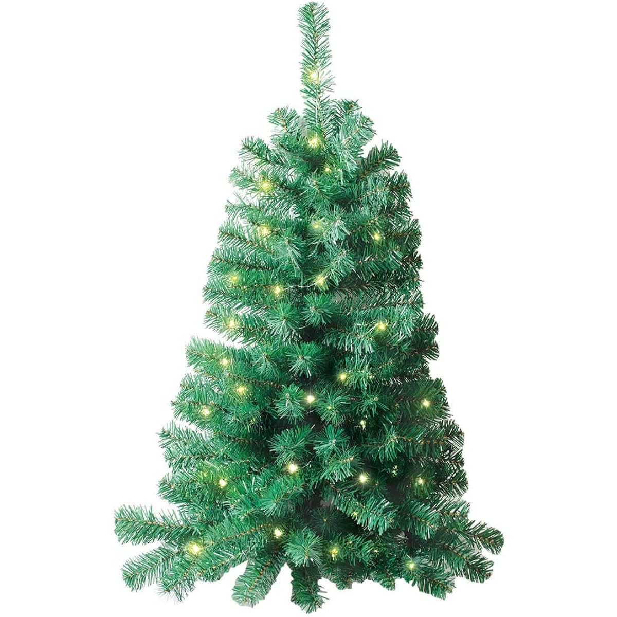 Jobar IdeaWorks Wall Hanging Christmas Tree with Lights, 3 Feet Tall, One Size Fits All, Green