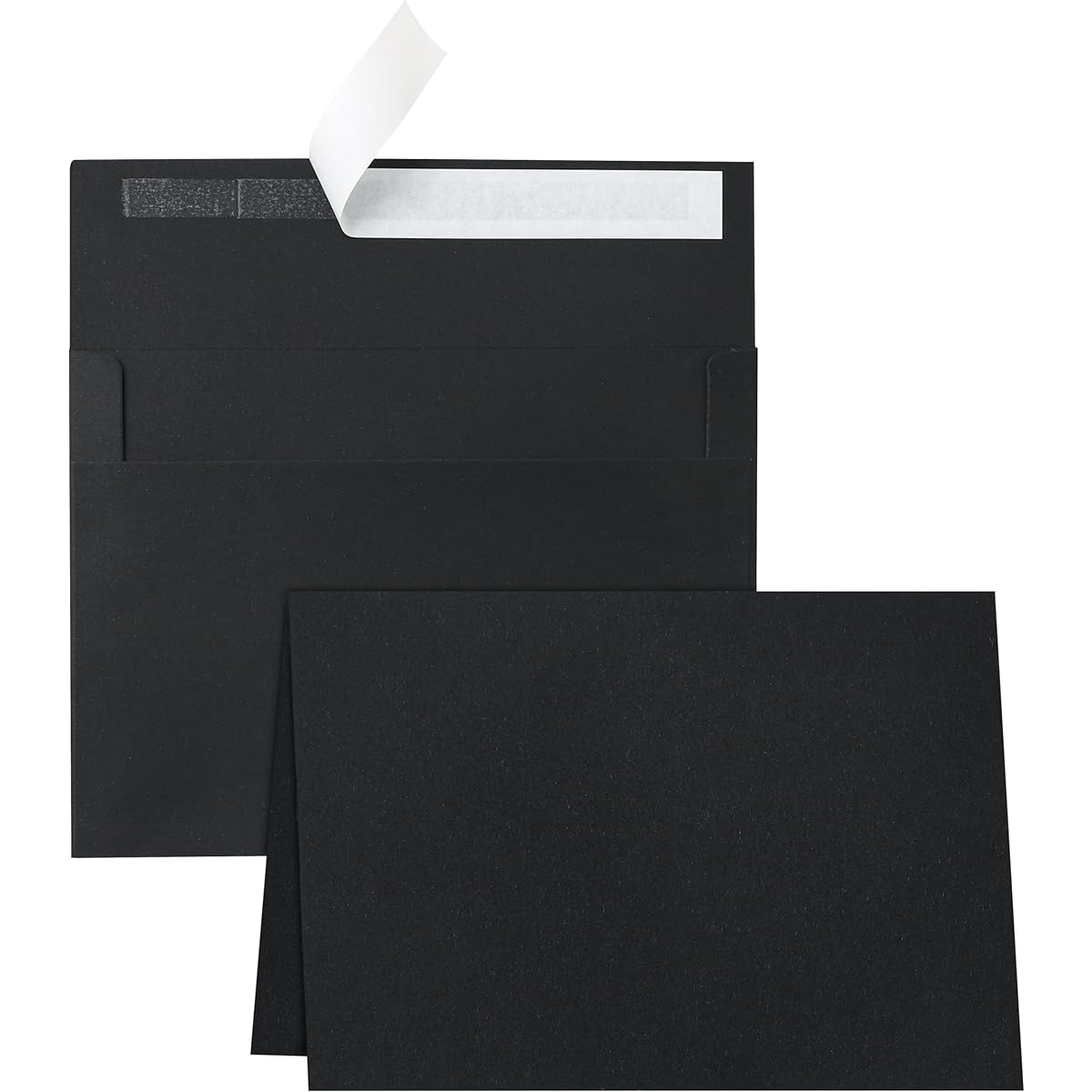 Silunkia Blank Black Cards with Envelopes, 5 x 7 Folded Cardstock A7 Envelopes Self Seal 20 Pack for Invitations, Wedding, DIY Greeting Cards, Thanksgiving Cards (Black)