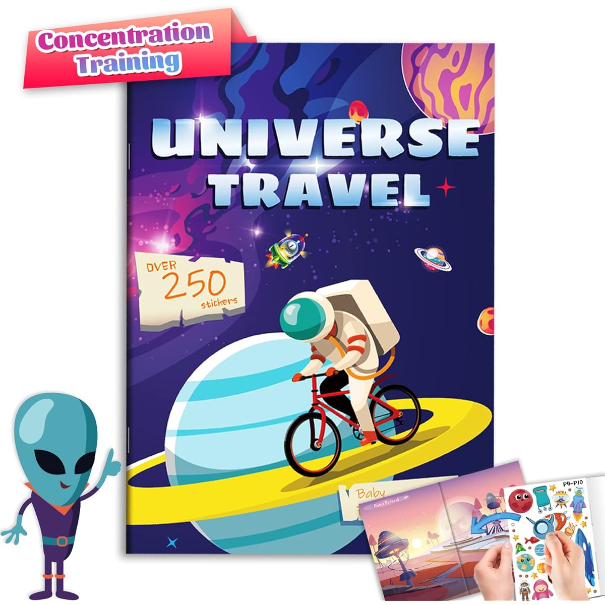 Sticker Books for Toddlers, Space Sticker Books 2-4,4-8 8 8 Scenes 8, Kids Teachers Parents Preschool Education Learning Books Birthday Gifts