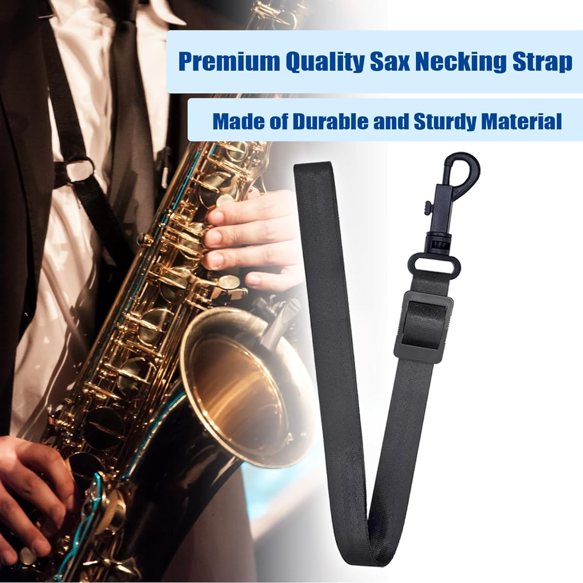 Clarinet Saxophone Cleaning Kit with Case, Flute Cleanser, Maintenance Kit, Cork Grease, Cotton Swabs, Cleaning Cloth Included, Thumb Rest, Reed Case, Mouthpiece Brush, etc. for Wind and Woodwind Strums