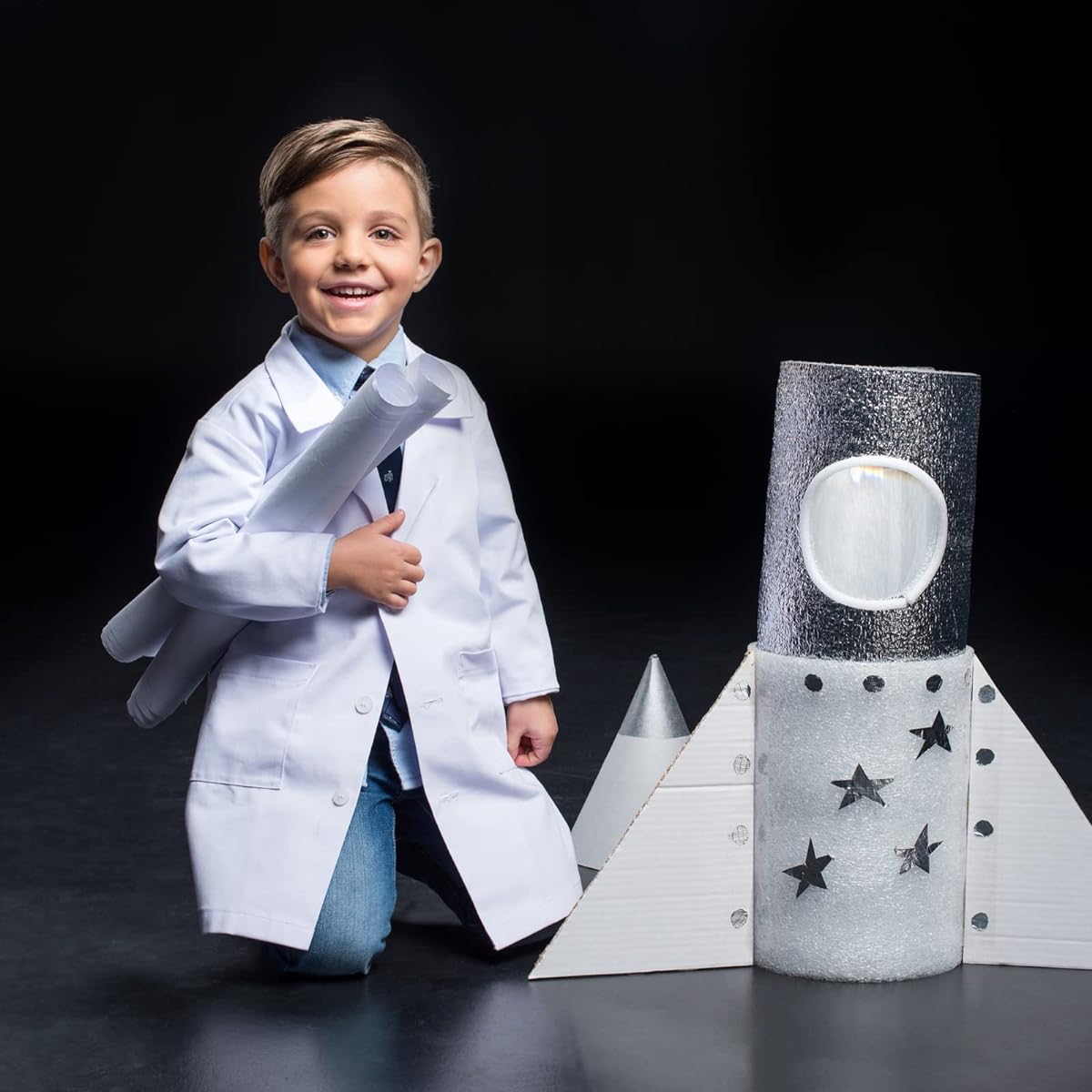 Calormixs America Kids Unisex Doctor Lab Coat & Childrens Doctor Scrub Set Role Play Costume Dress-up for Christmas Halloween
