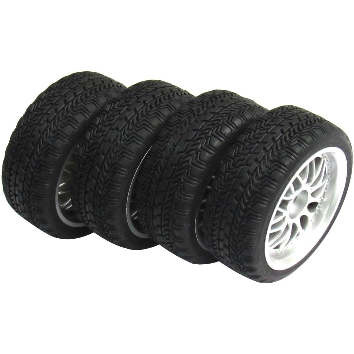 RC 1/10 Racing Car 12mm Hub Wheel Rim Rubber Tire for RC 1/10 On-Road Touring Racing Car A On-Road Racing Car Drift Touring Car