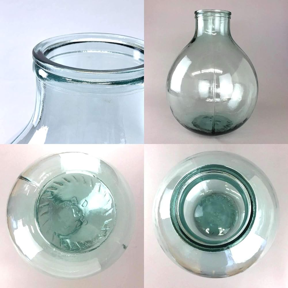 SPICE OF LIFE Vase Recycled Glass Flower Vase VALENCIA Clear Diameter 37cm Height 45cm Spanish Glass Large VGGN1030