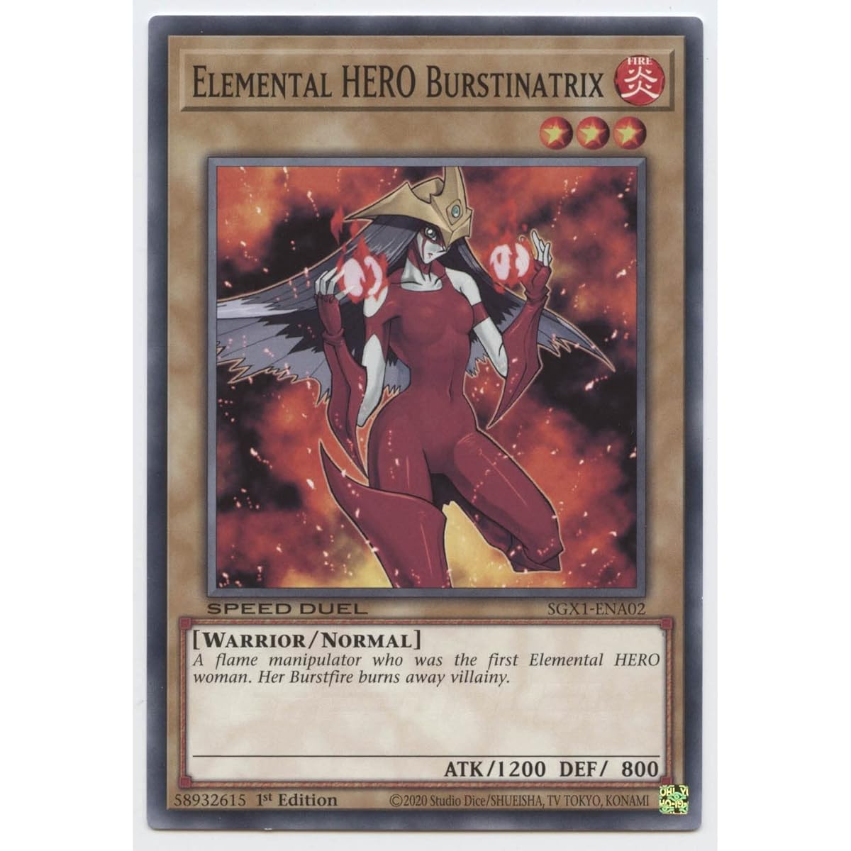 Elemental Hero Burstinatri SGX1-ENA02 Common First Edition